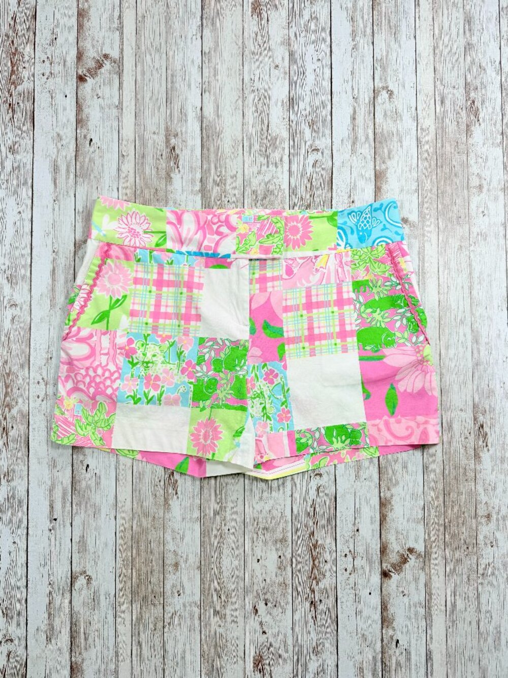 Lilly Pulitzer Cotton Shorts sz 6 Monkey Flowers Tigers Stretch Hippo Playful